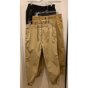 Three (3) AE Khaki Ne(x)t Level Flex & Black Active 24/7 Flex Joggers Mens Sz M